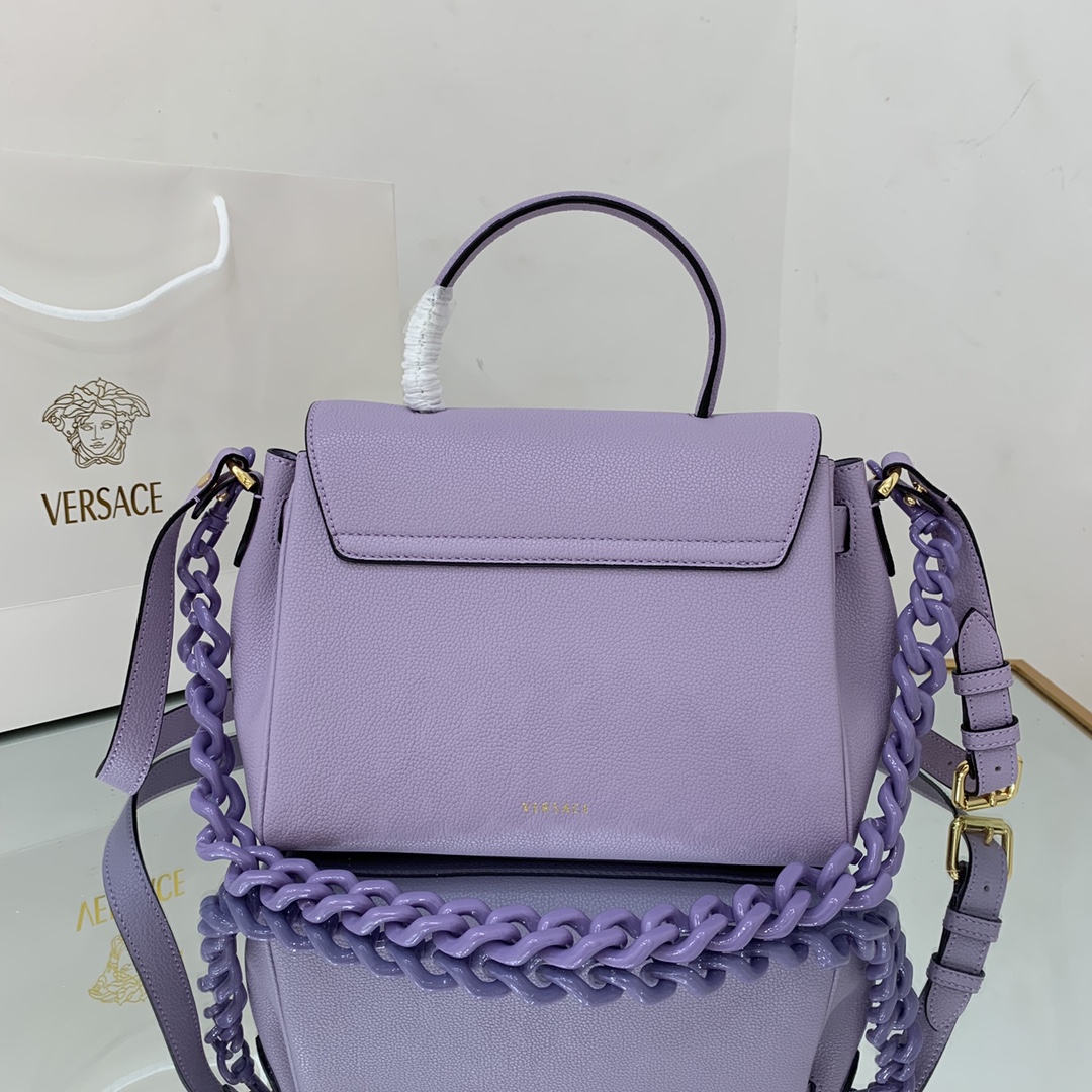 VERSACE MEDIUM LA MEDUSA HANDBAG Lilac DBFI039 25 x 15 x 22 cm