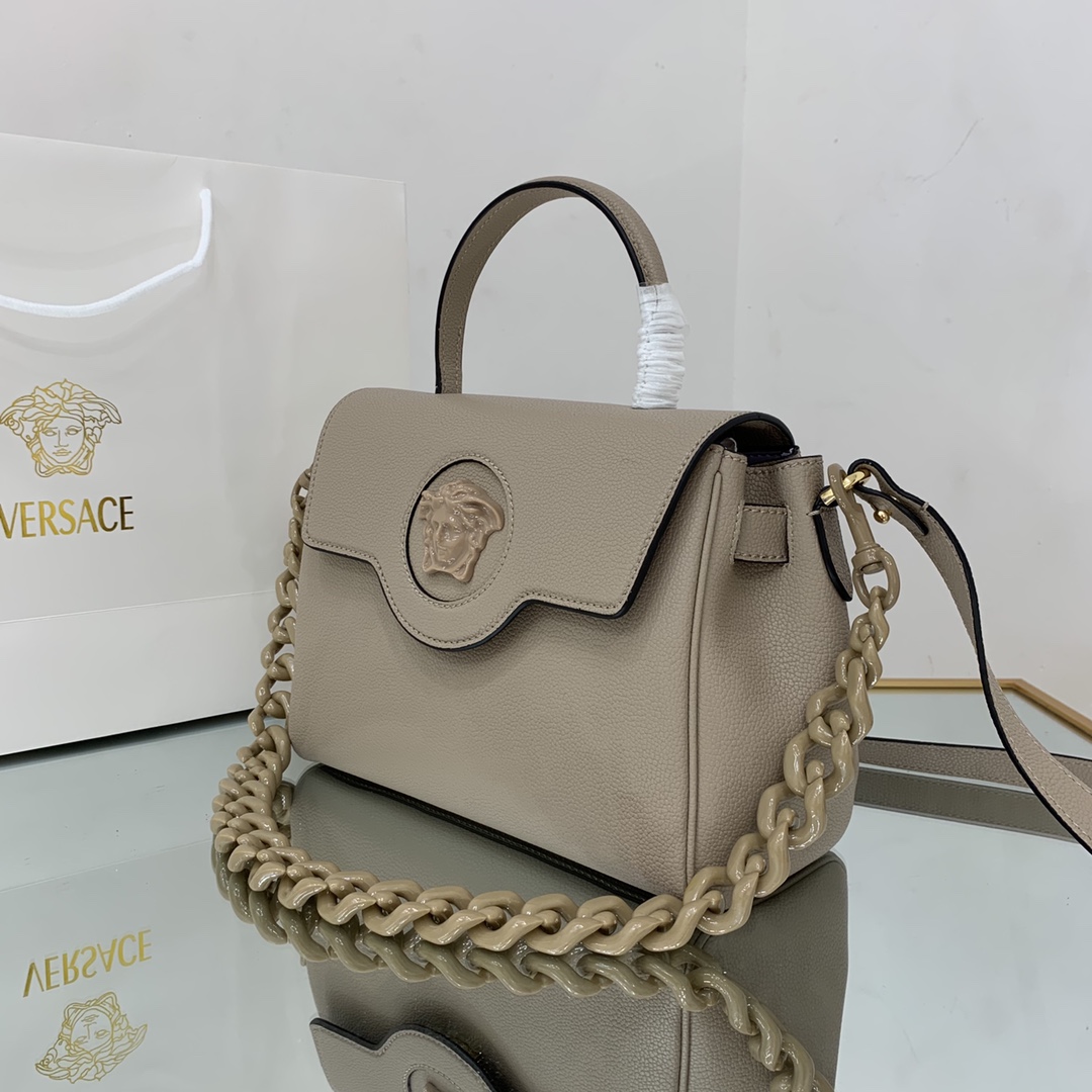 VERSACE MEDIUM LA MEDUSA HANDBAG Beige DBFI039 25 x 15 x 22 cm