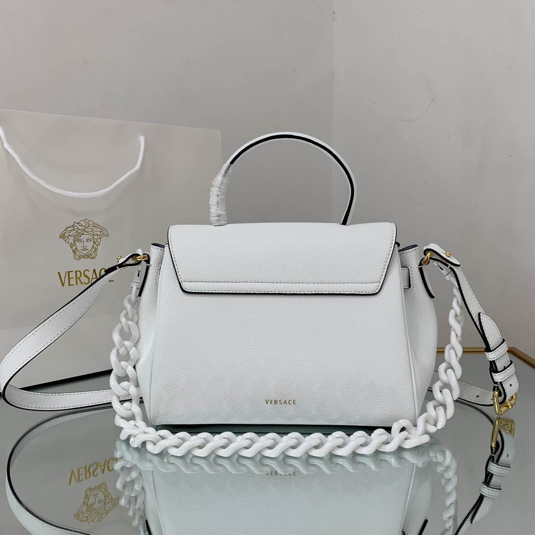 VERSACE MEDIUM LA MEDUSA HANDBAG White DBFI039 25 x 15 x 22 cm