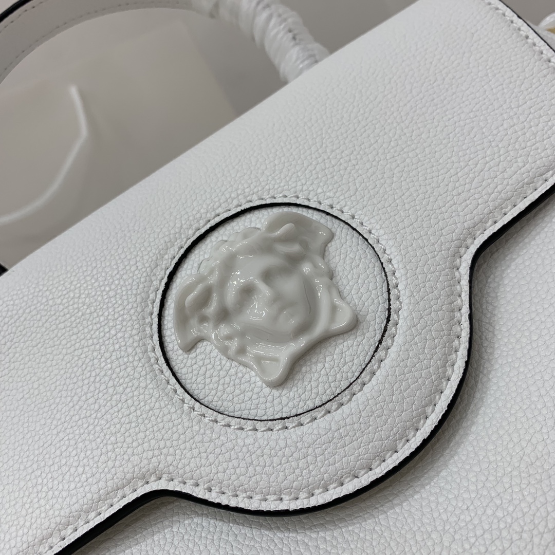 VERSACE MEDIUM LA MEDUSA HANDBAG White DBFI039 25 x 15 x 22 cm