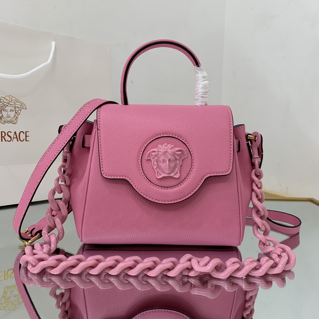VERSACE SMALL LA MEDUSA HANDBAG Pink DBFI040 20 x 10 x 17 cm