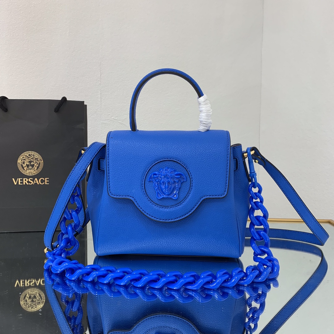 VERSACE SMALL LA MEDUSA HANDBAG Lapis DBFI040 20 x 10 x 17 cm