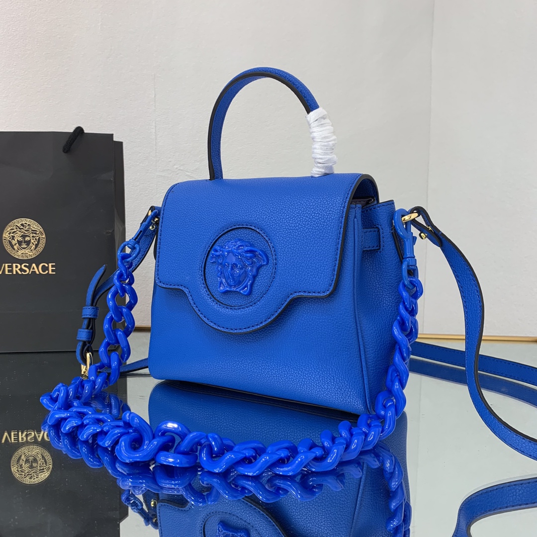 VERSACE SMALL LA MEDUSA HANDBAG Lapis DBFI040 20 x 10 x 17 cm