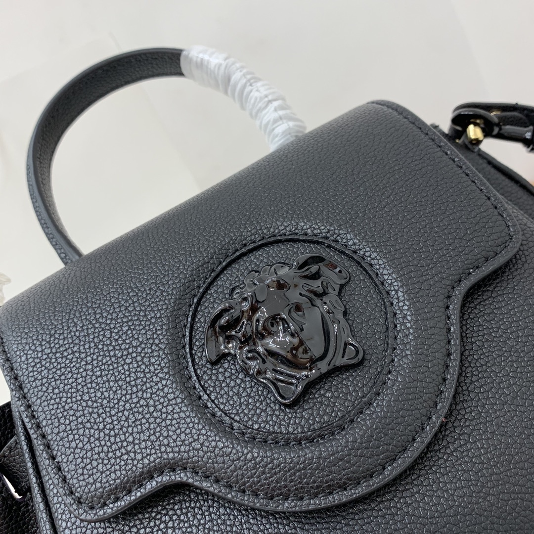VERSACE SMALL LA MEDUSA HANDBAG Black DBFI040 20 x 10 x 17 cm