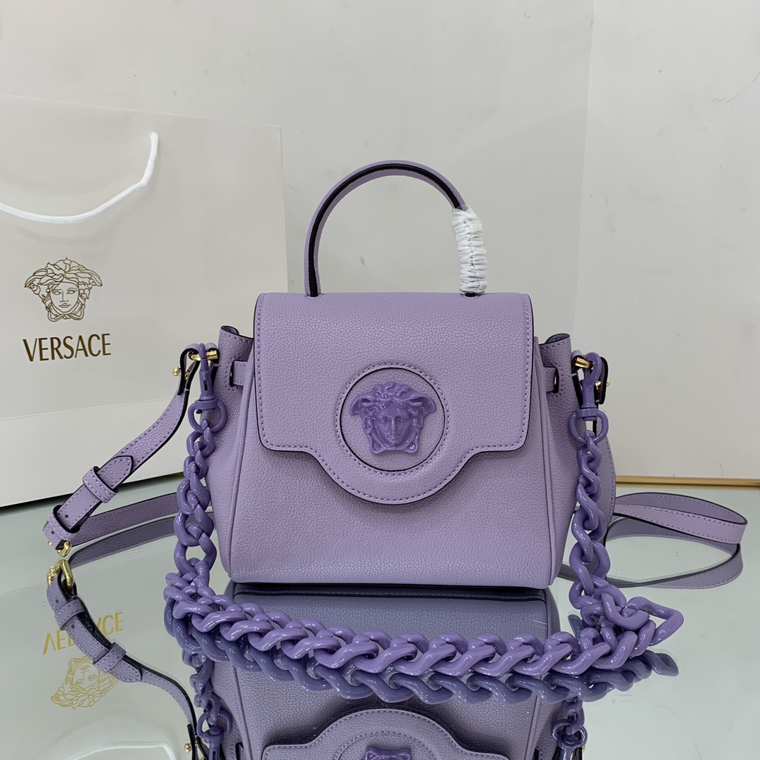 VERSACE SMALL LA MEDUSA HANDBAG Lilac DBFI040 20 x 10 x 17 cm