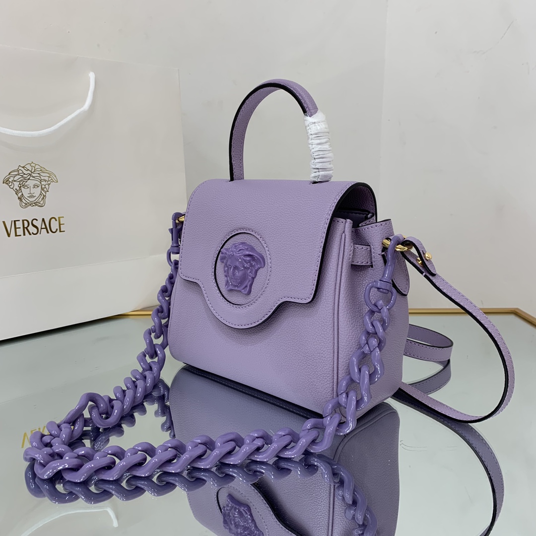 VERSACE SMALL LA MEDUSA HANDBAG Lilac DBFI040 20 x 10 x 17 cm