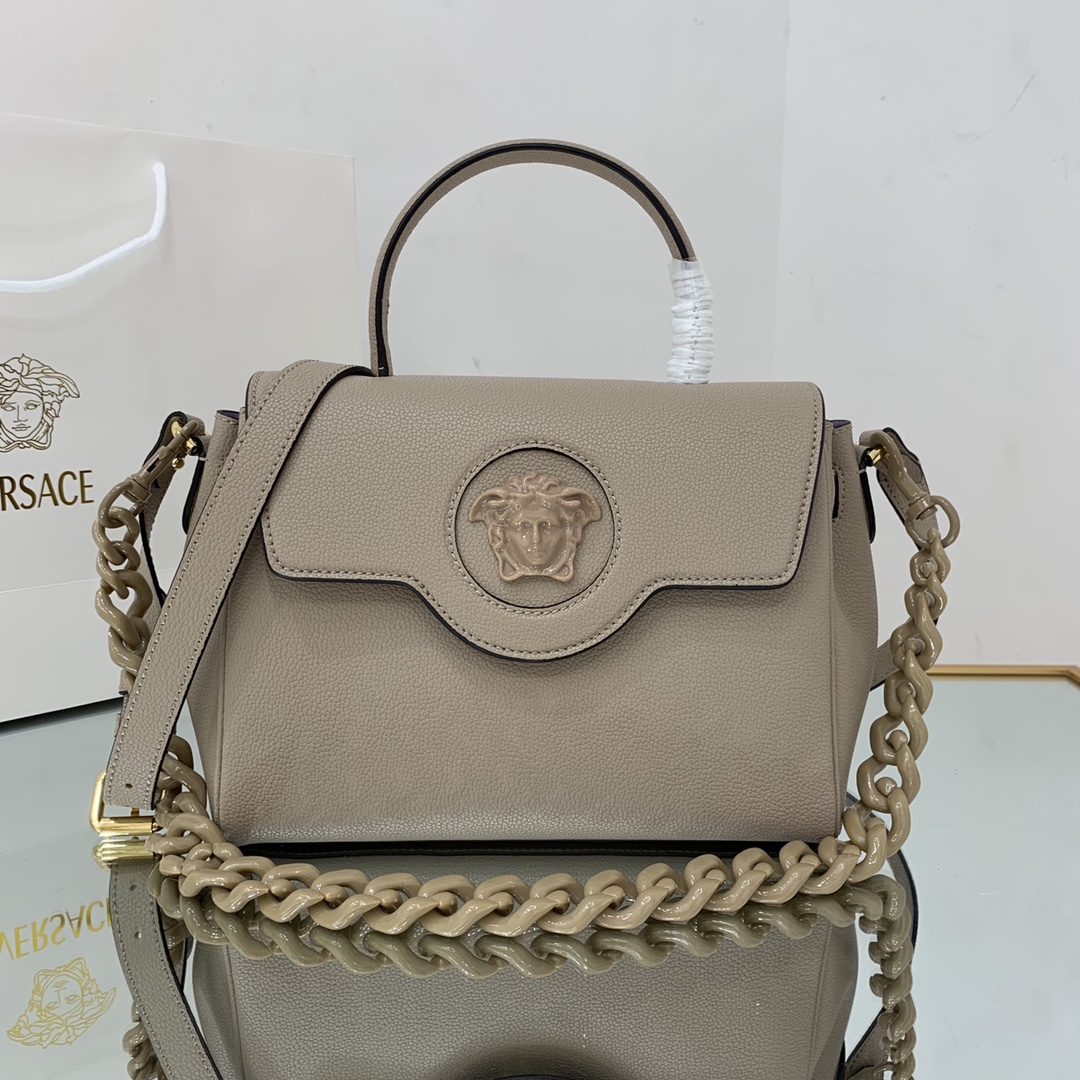 VERSACE LARGE LA MEDUSA HANDBAG Beige DBFI038 35 x 14 x 25 cm