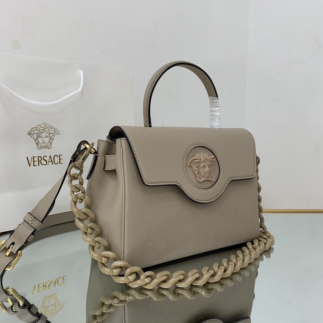VERSACE LARGE LA MEDUSA HANDBAG Beige DBFI038 35 x 14 x 25 cm