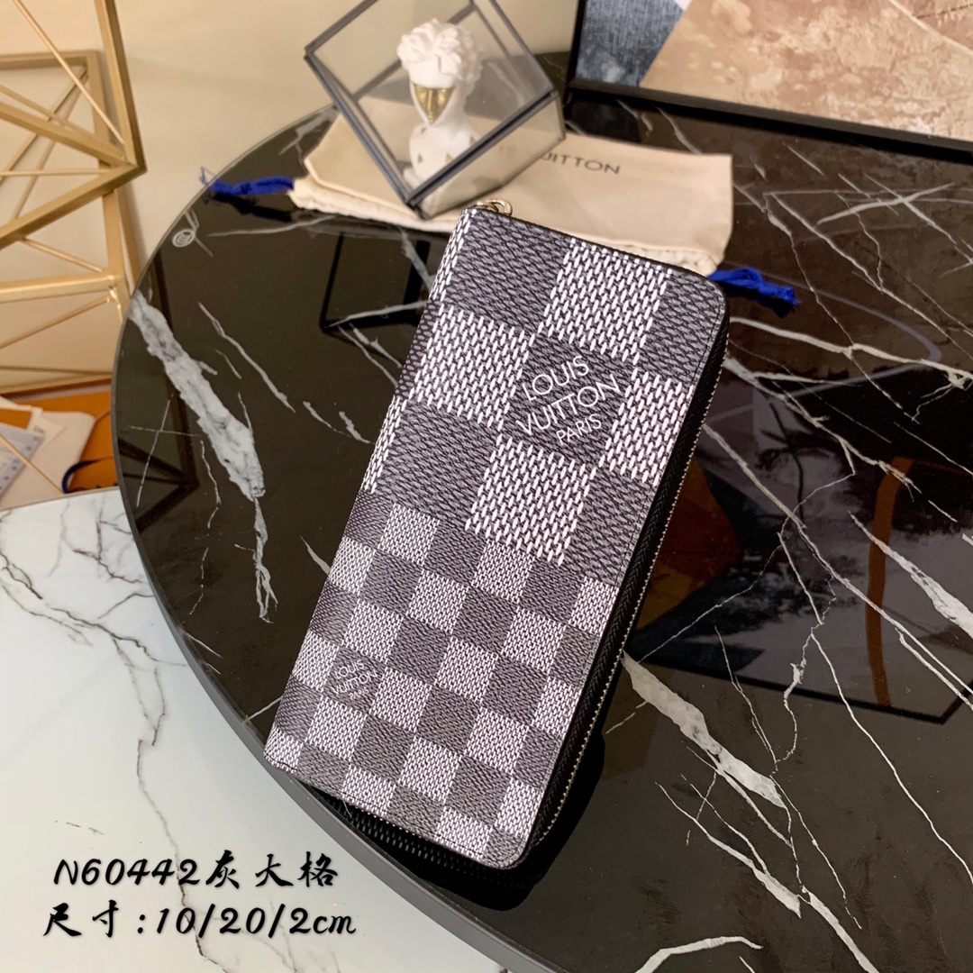 l0vis Vvtt0n vertical zippy wallet damier infini 3d white and black n60442 10 x 20 x 2 cm