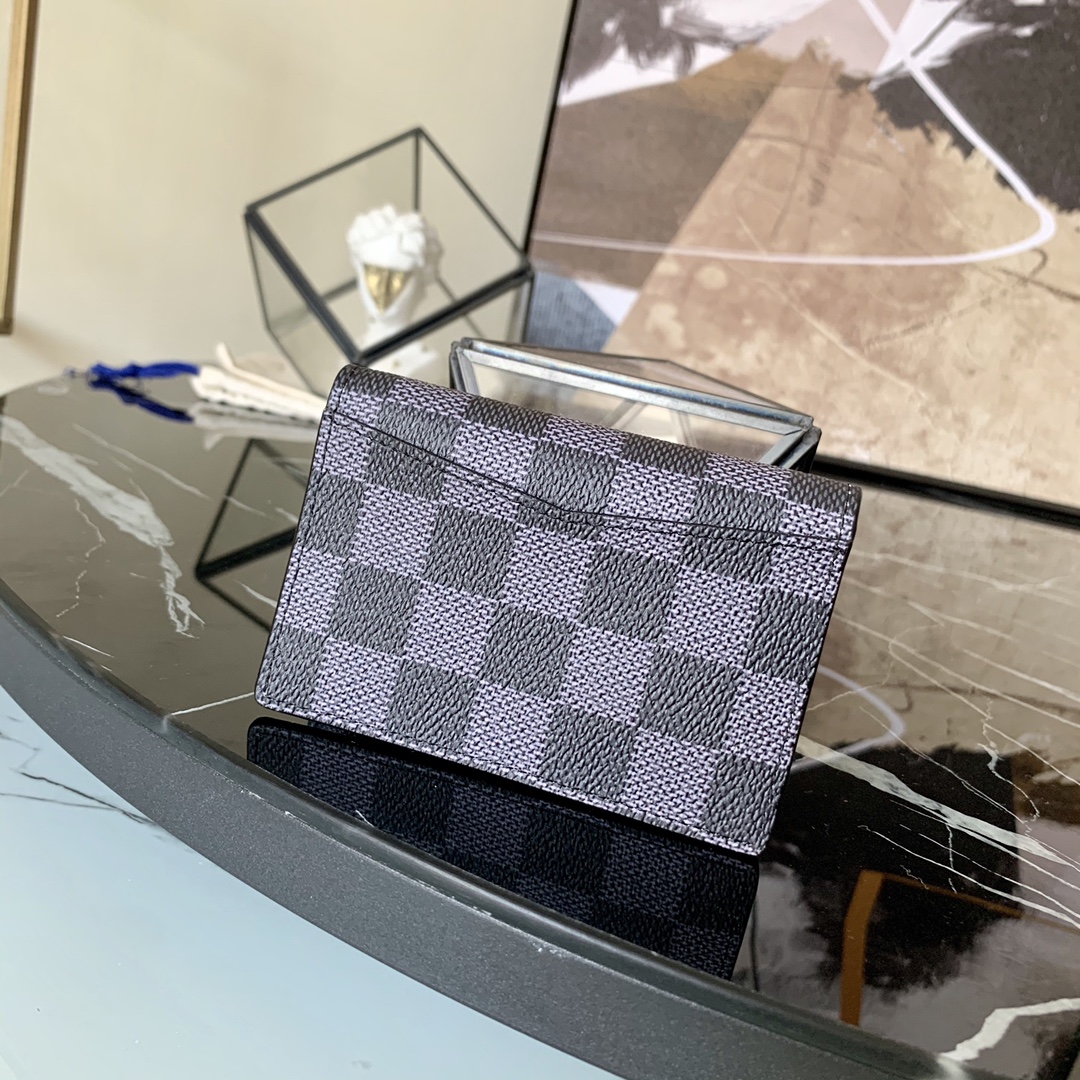 l0vis Vvtt0n pocket organizer damier graphite 3d canvas gray n60431 8 x 11 x 1 cm