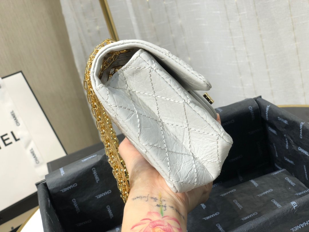 Ch**el mini 2.55 tasche white as0874 15,5 × 20 × 6 cm