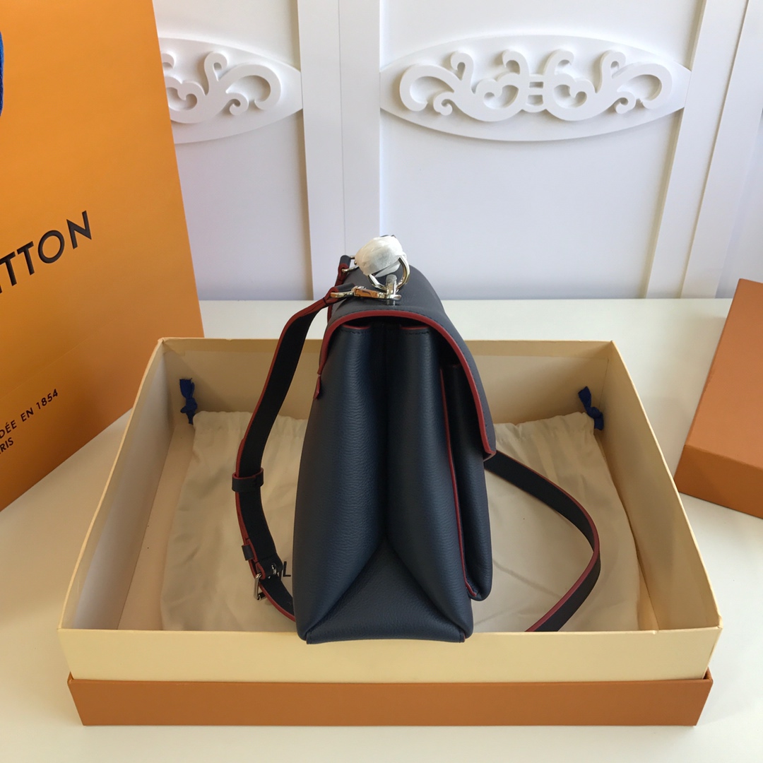 l0vis Vvtt0n mylockme satchel grained calfskin leather marine rouge m53197 28 x 20 x 11 cm