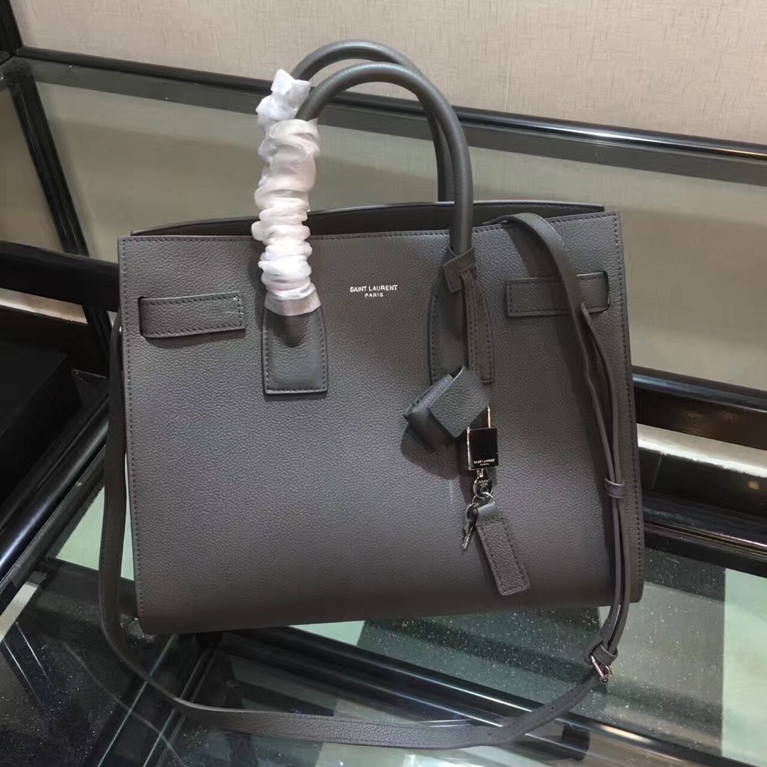 Y51 small classic sac de jour in grained leather grey 378299 32 x 25 x 16.5 cm