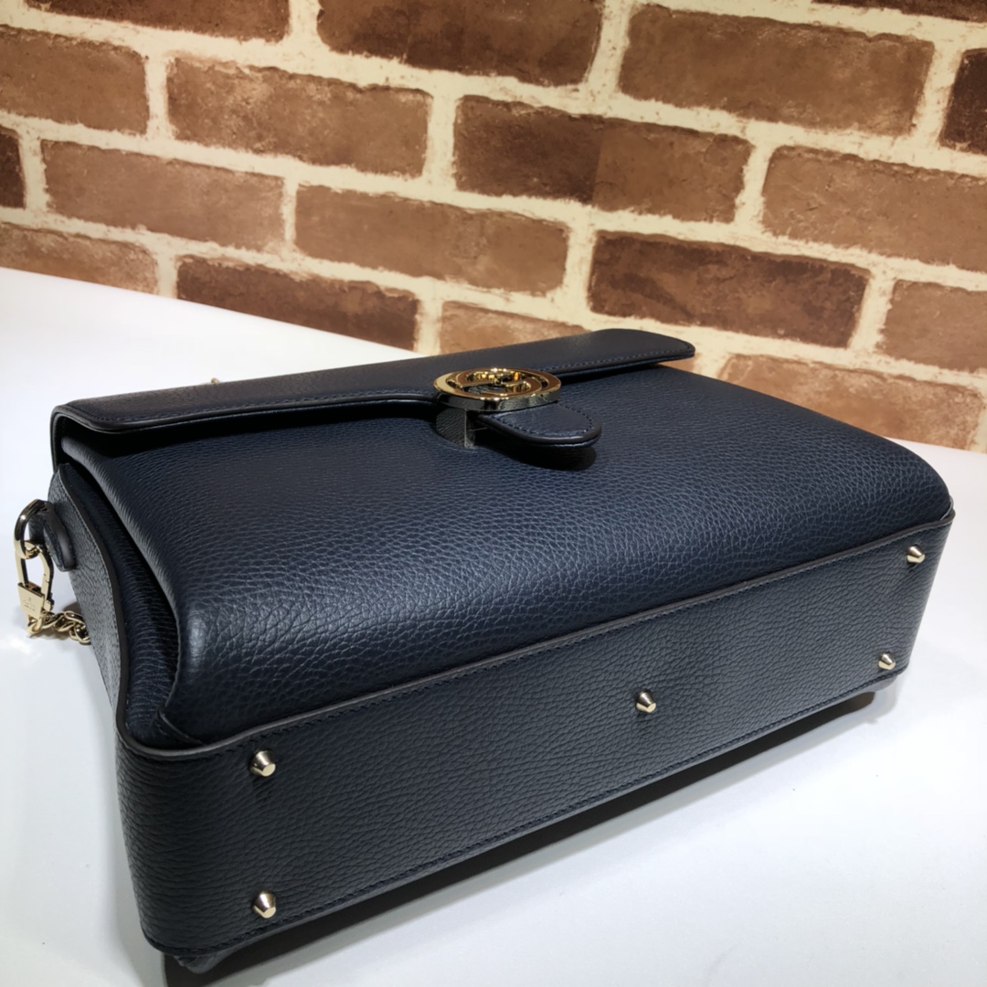 Gvc*1 large interlocking gg shoulder bag dark blue 510306 32 x 20 x 12 cm