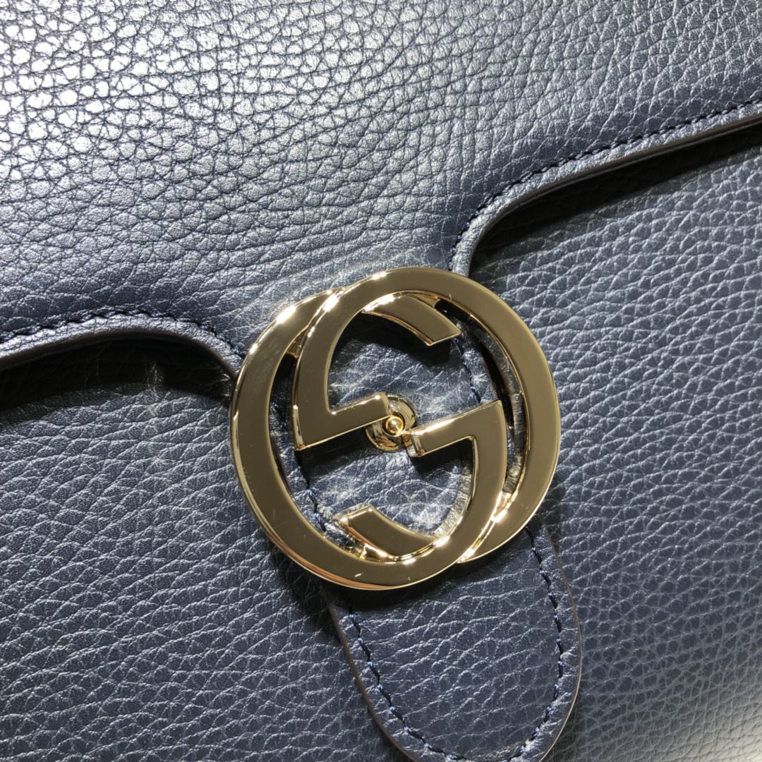 Gvc*1 large interlocking gg shoulder bag dark blue 510306 32 x 20 x 12 cm