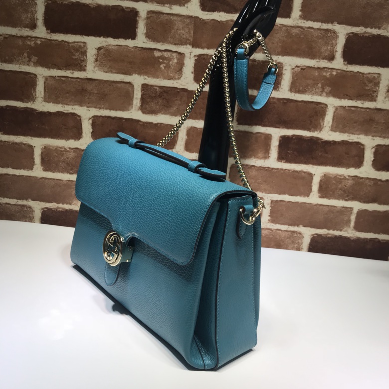 Gvc*1 large interlocking gg shoulder bag neon blue 510306 32 x 20 x 12 cm