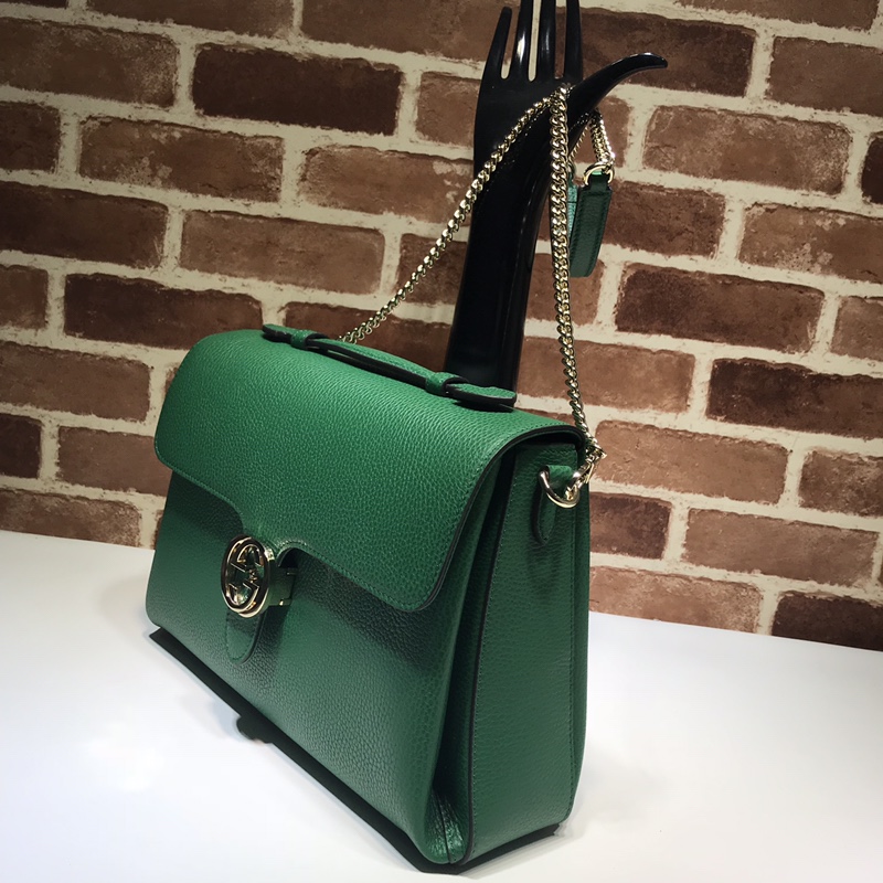 Gvc*1 large interlocking gg shoulder bag green 510306 32 x 20 x 12 cm