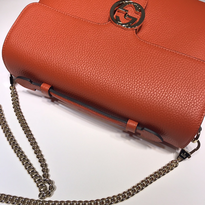 Gvc*1 large interlocking gg shoulder bag orange 510306 32 x 20 x 12 cm
