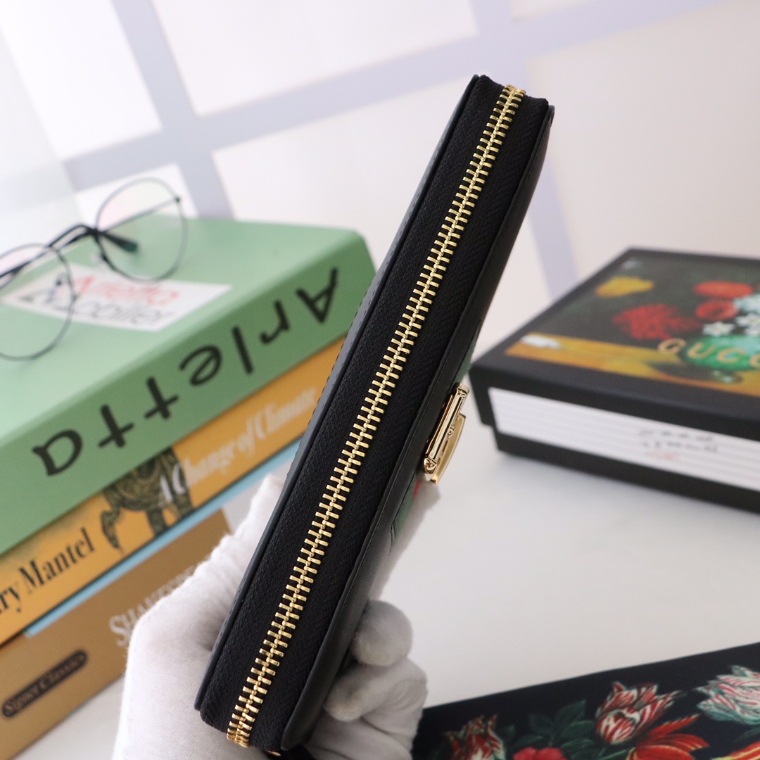 Gvc*1 sylvie long zip wallet black 476083 19.5 x 11 x 3 cm