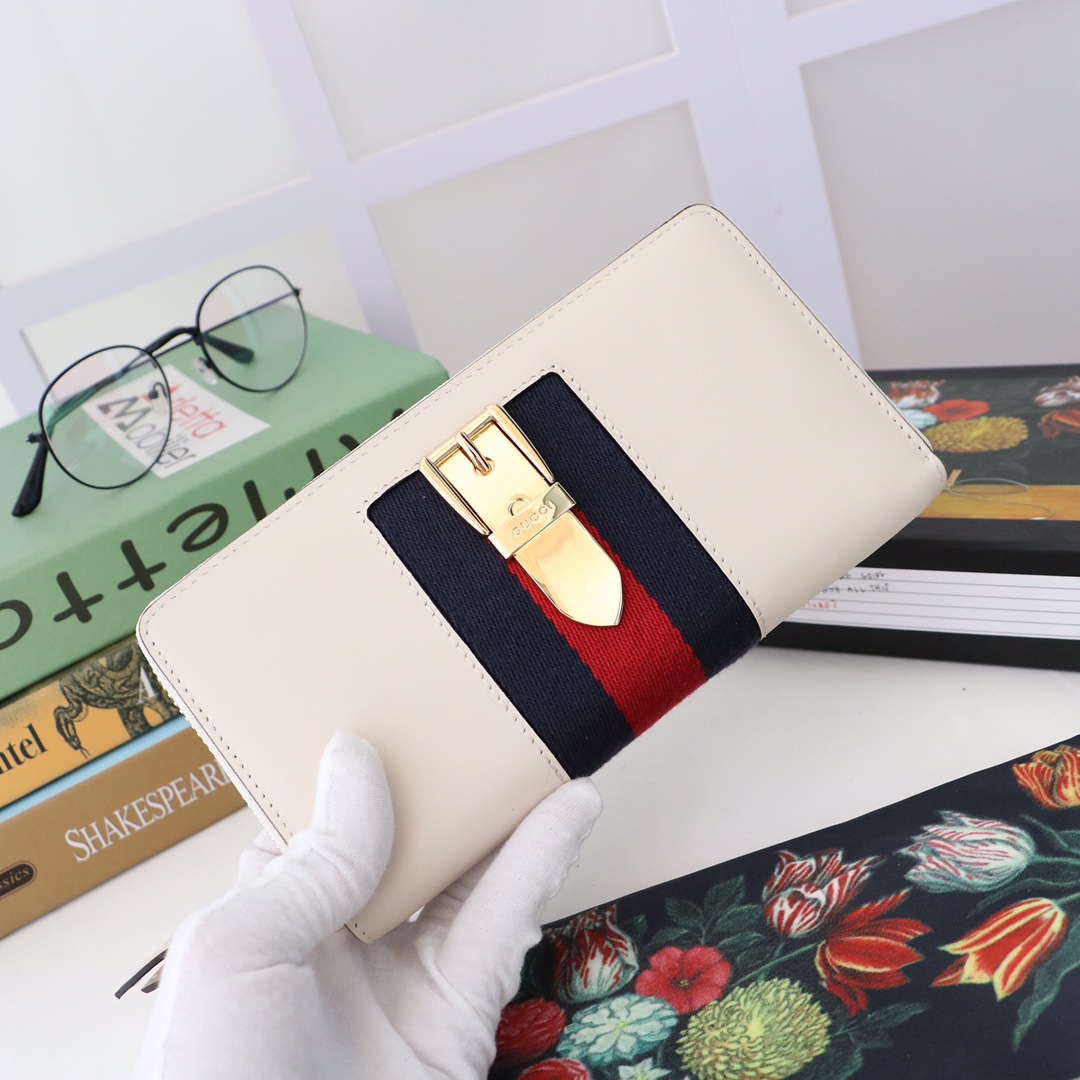 Gvc*1 sylvie long zip wallet white 476083 19.5 x 11 x 3 cm