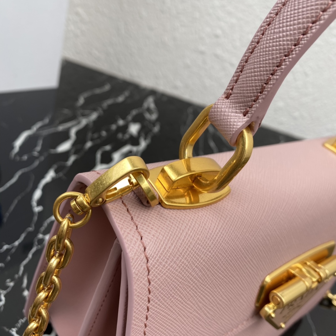 Pra*a symbole saffiano leather symbole bag pink 1bn021 20 × 15 × 5 cm
