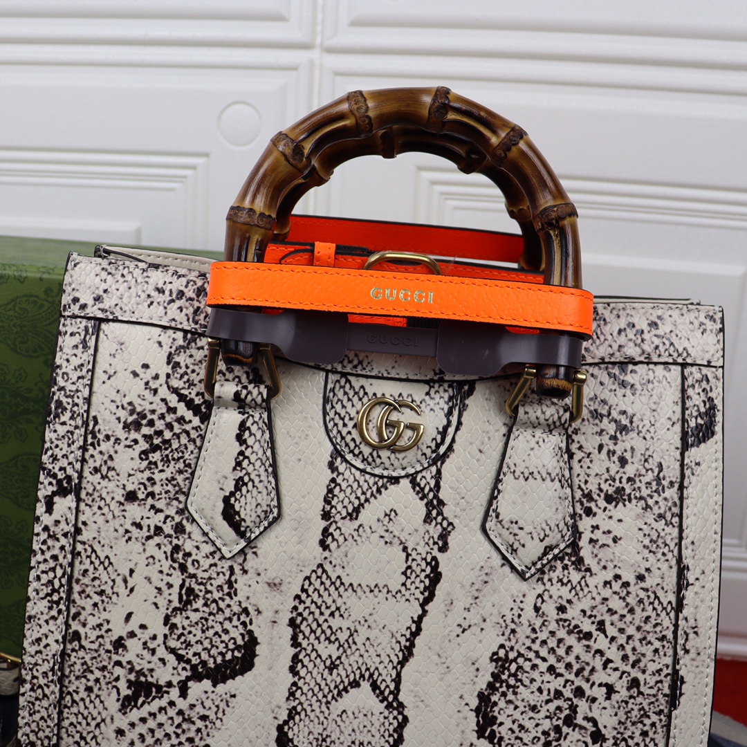 Gvc*1 small diana tote bag white python 660195 27 x 24 x 11 cm