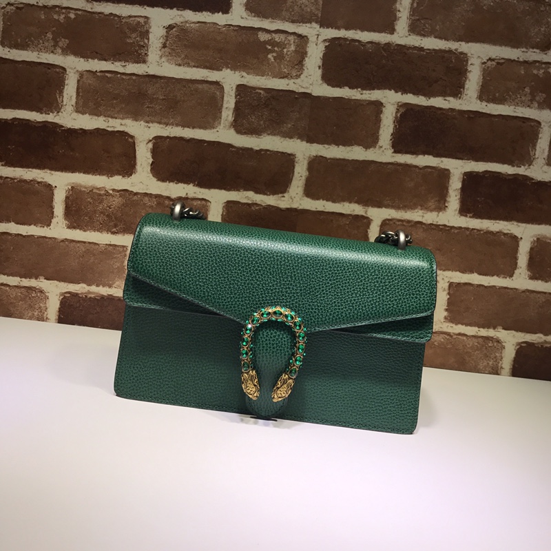 Gvc*1 small dionysus shoulder bag leather green 400249 28 x 18 x 9 cm