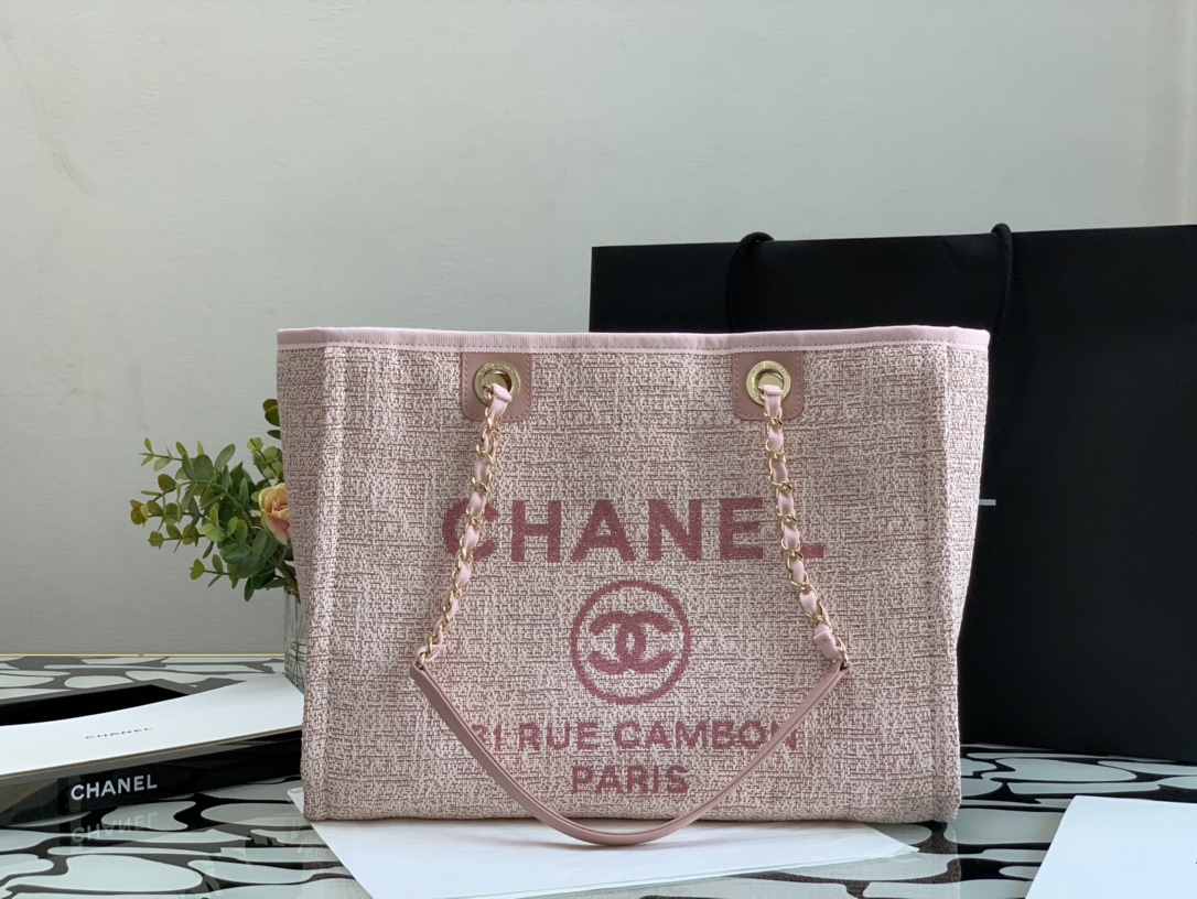 Ch**el deauville tote bag pink 34 cm