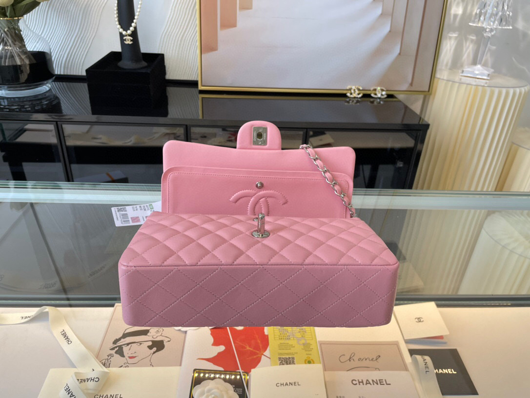 Ch**el classic double flap bag lambskin light pink a01112 25.5 cm