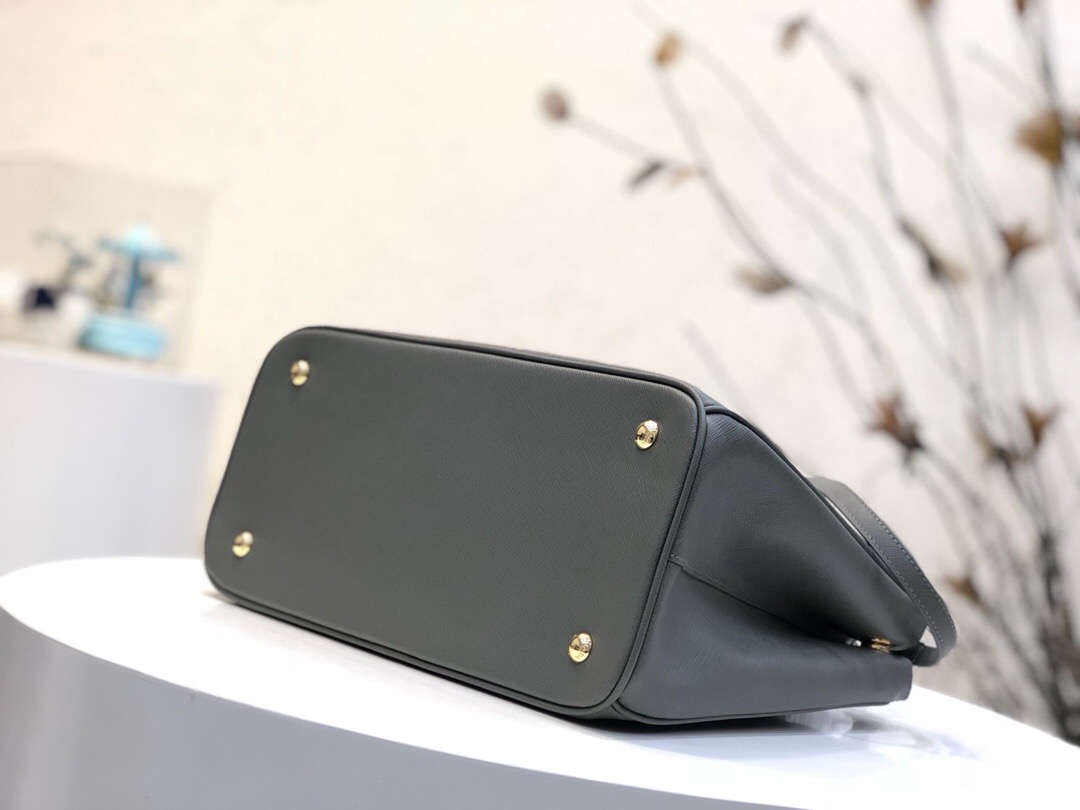 Pra*a large galleria saffiano leather bag state gray 1ba274 32 × 24 × 14 cm