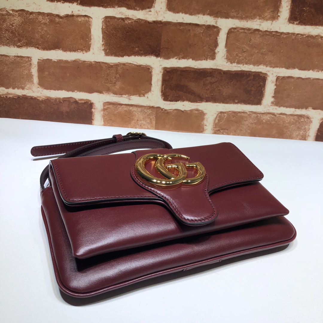 Gvc*1 small arli shoulder bag leather burgundy 550129 25 x 16 x 5.5 cm