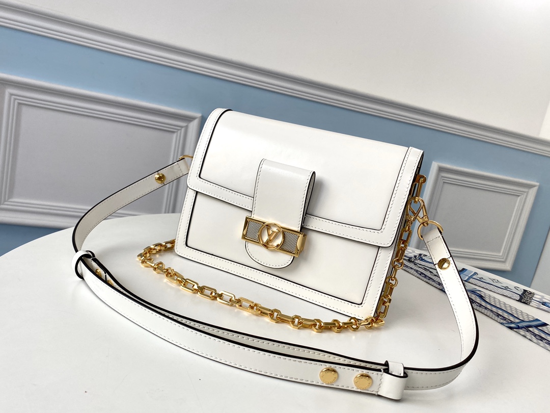 l0vis Vvtt0n dauphine lugano mm leather white m55821 25 x 17 x 10.5 cm