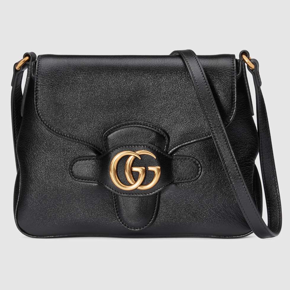 Gvc*1 small messenger bag with double g leather black 648934 23.5 x 17.5 x 5 cm