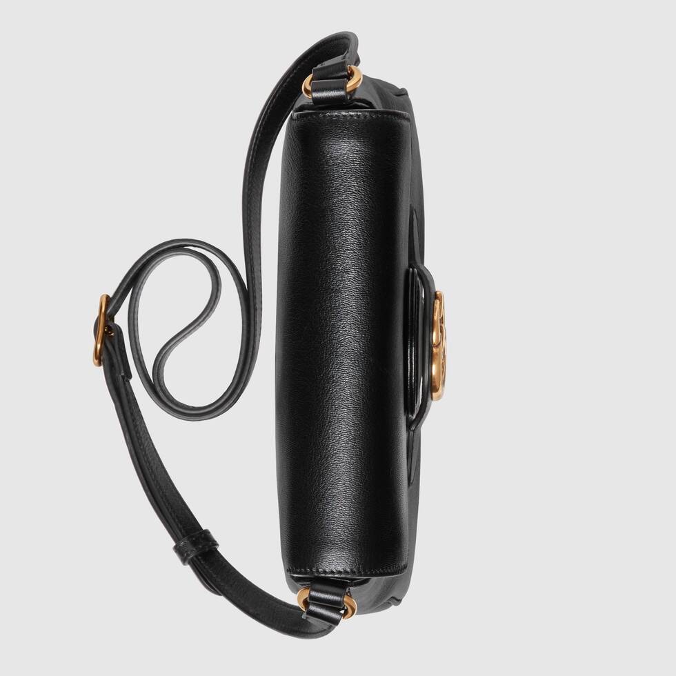 Gvc*1 small messenger bag with double g leather black 648934 23.5 x 17.5 x 5 cm