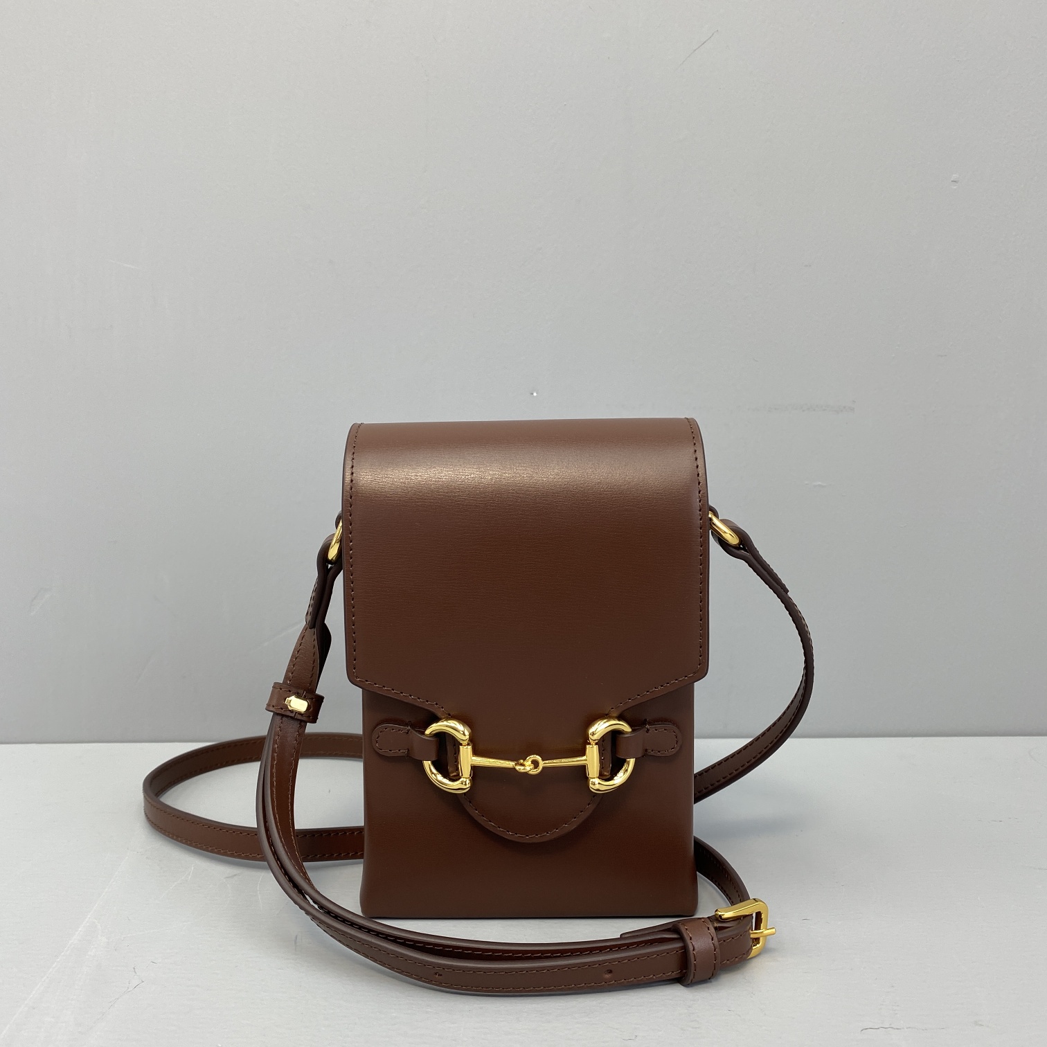Gvc*1 mini horsebit 1955 bag leather brown 625615 11.5 x 17 x 4 cm
