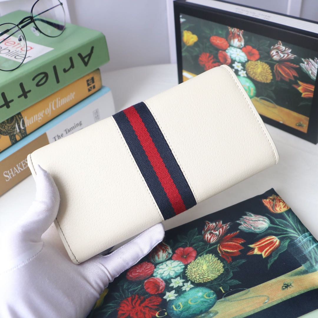 Gvc*1 ophidia gg chain wallet leather white 546592 19 x 10 x  3.5 cm