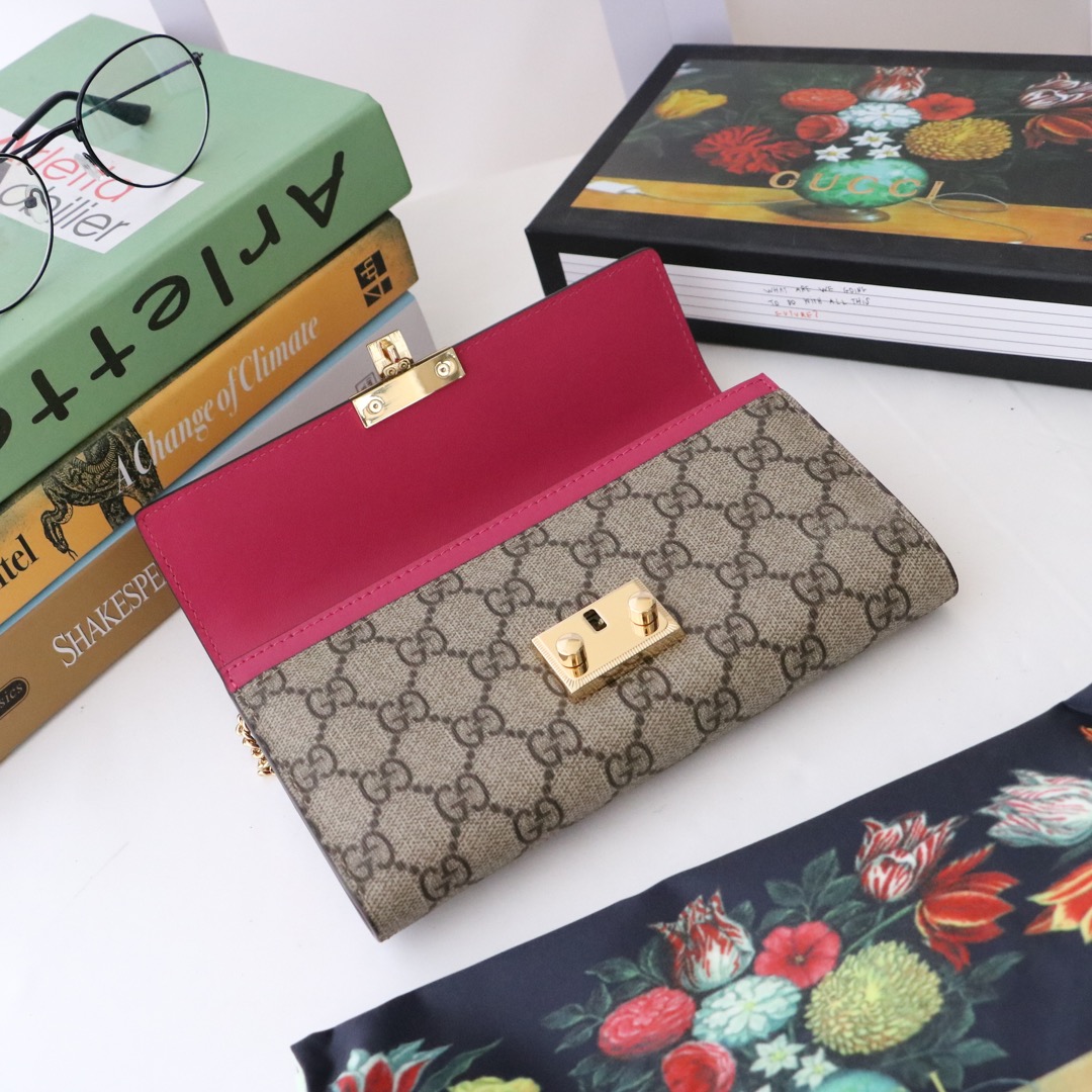 Gvc*1 padlock continental wallet ebony gg svp*me canvas red leather top ‎453506 19 x 10 x 3.5 cm