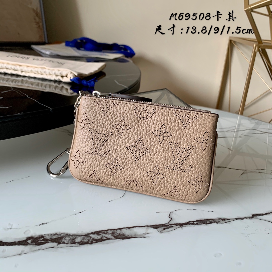 l0vis Vvtt0n key pouch mahina leather monogram pattern khaki m69508 13.8 x 9 x 1.5 cm