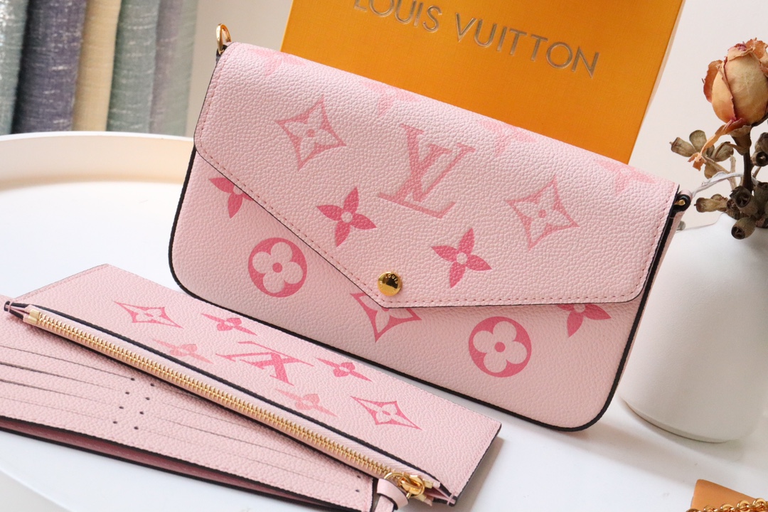 l0vis Vvtt0n fÉlicie pochette monogram empreinte leather pink m69977 21 x 12 x 3 cm