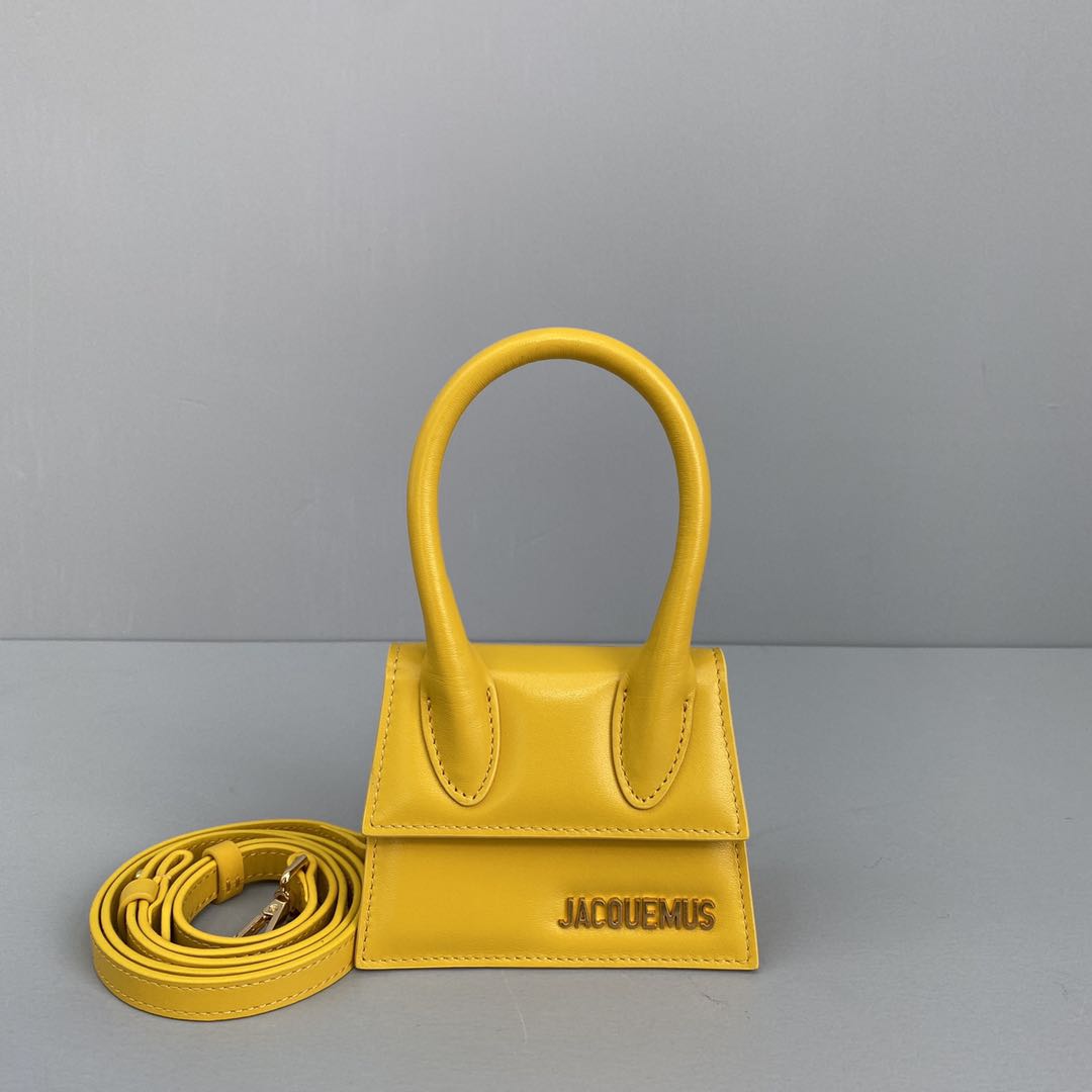 JACQUEMUS LE CHIQUITO Mini Leather Bag Yellow 213BA01 12 x 8 x 5 cm