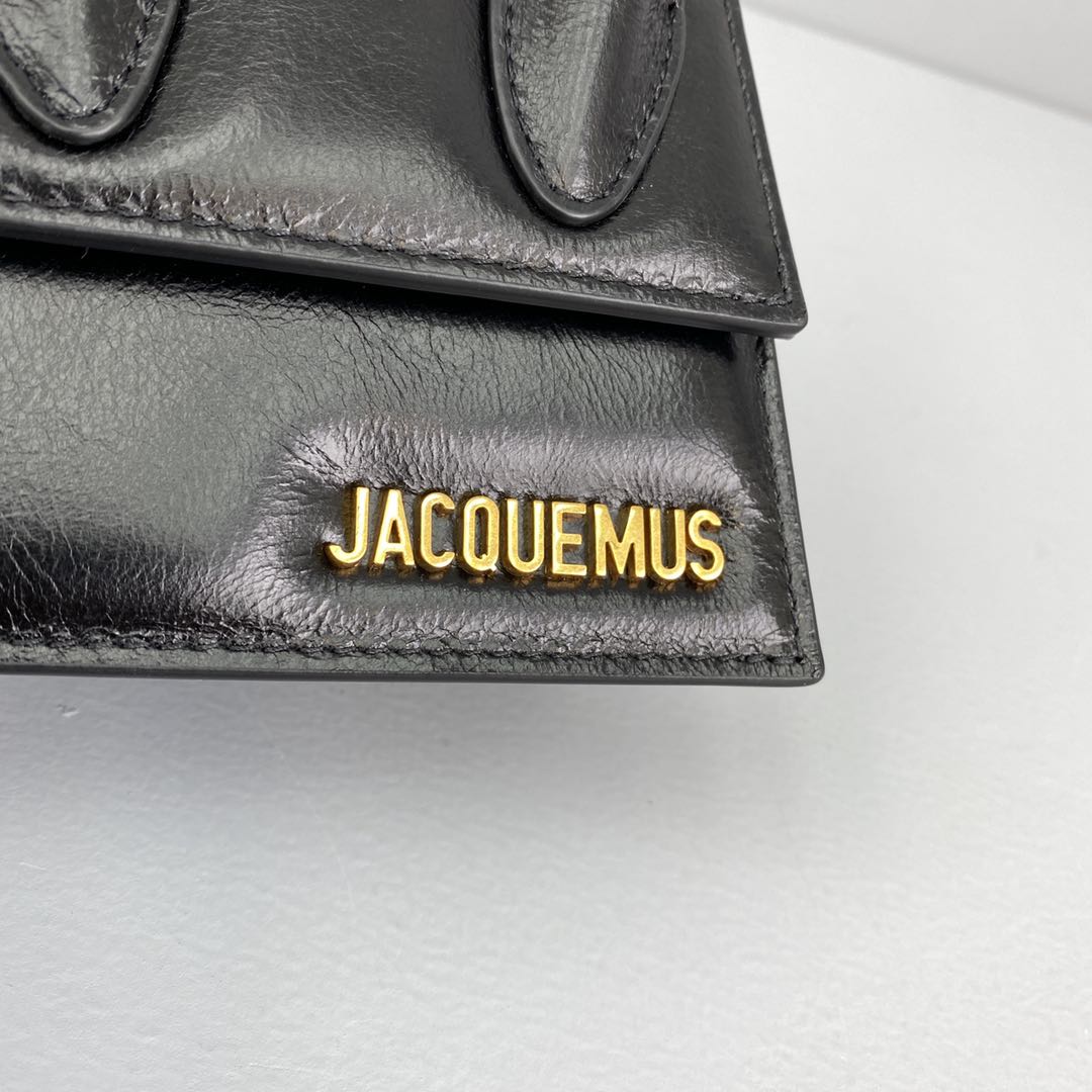 JACQUEMUS LE CHIQUITO Mini Leather Bag Black 213BA01 12 x 8 x 5 cm
