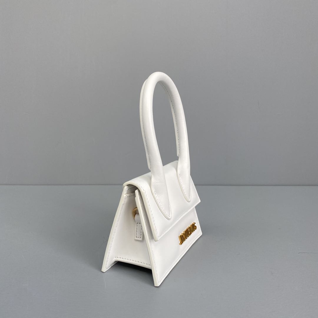 JACQUEMUS LE CHIQUITO Mini Leather Bag White 213BA01 12 x 8 x 5 cm