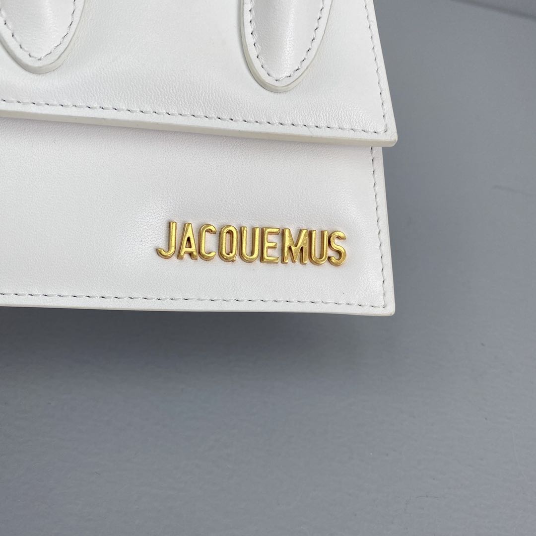 JACQUEMUS LE CHIQUITO Mini Leather Bag White 213BA01 12 x 8 x 5 cm