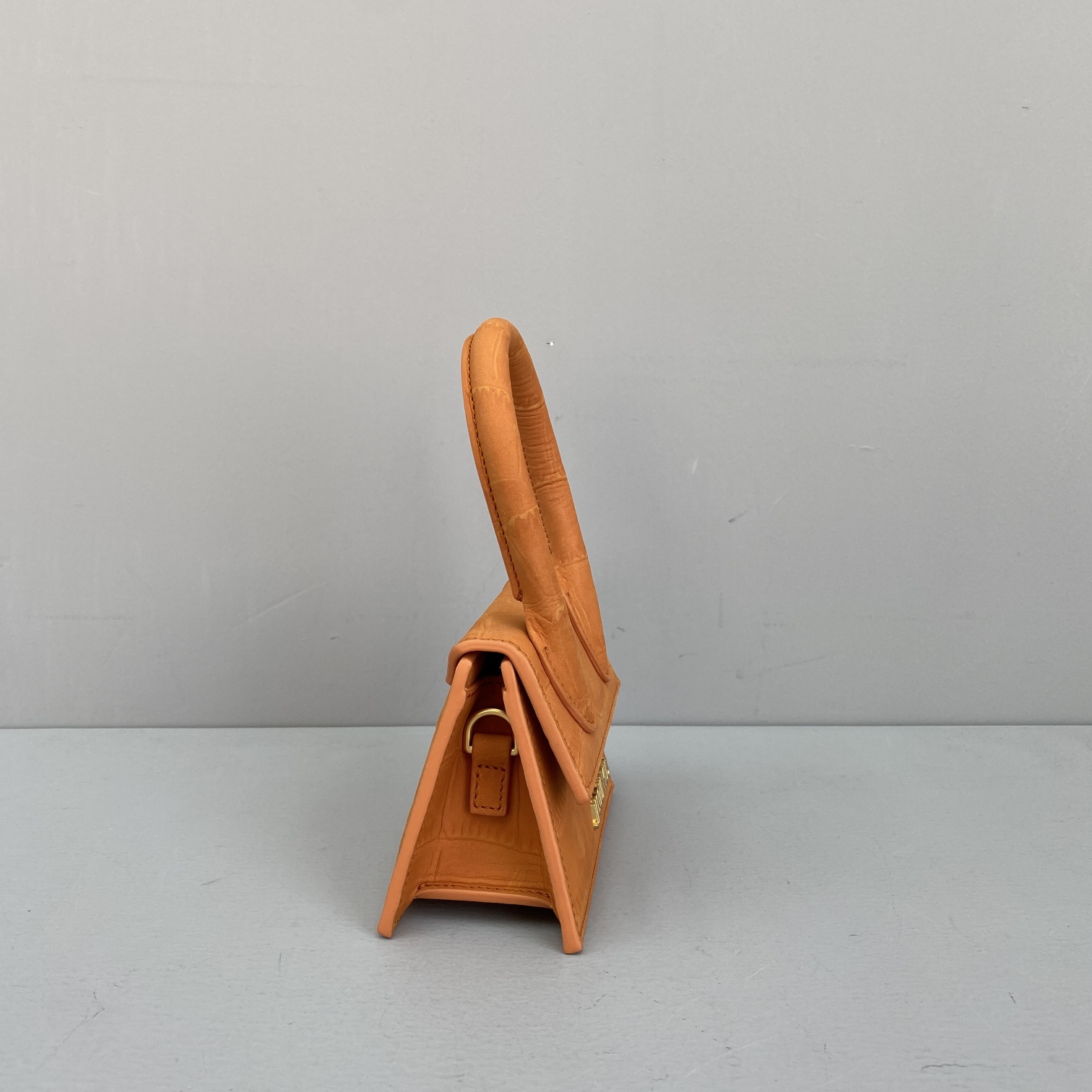 JACQUEMUS LE CHIQUITO Mini Crocodile Leather Bag Orange 213BA01 12 x 8 x 5 cm