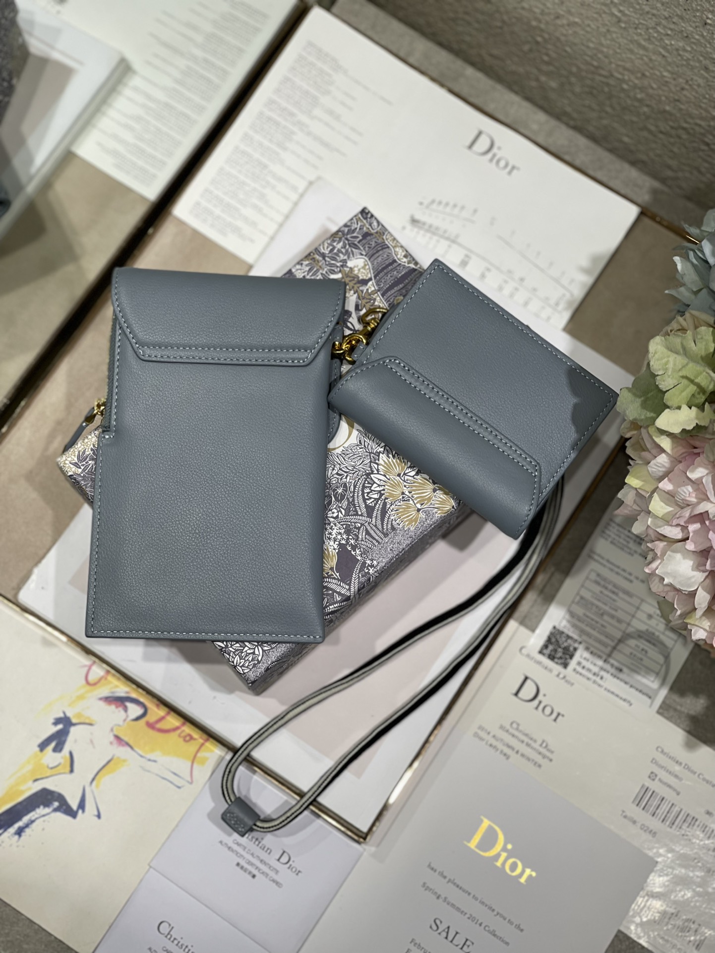 D10r saddle multifunction pouch leather sky blue 18.5 x 12 x 7.5 cm