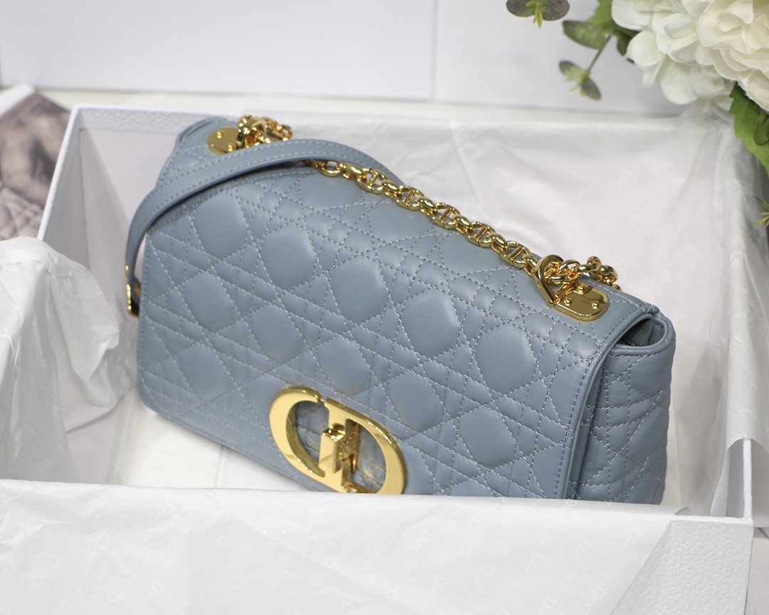 d10r medium caro bag S*pple cannage calfskin sky blue m9242 25.5 x 15.5 x 8 cm
