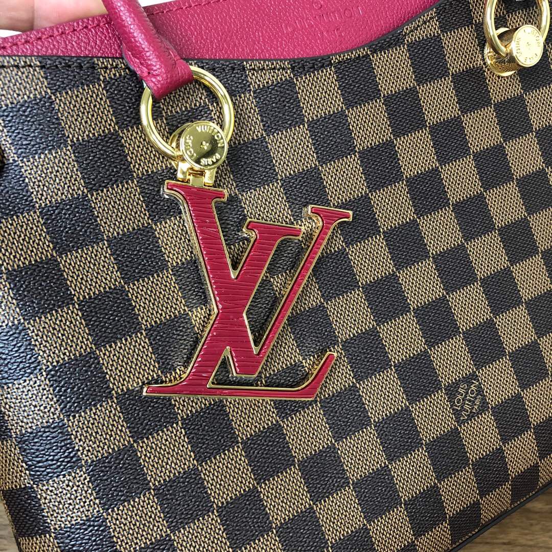 l0vis Vvtt0n lv riverside damier ebene canvas lie de vin red n40052 36 x 25 x 15 cm