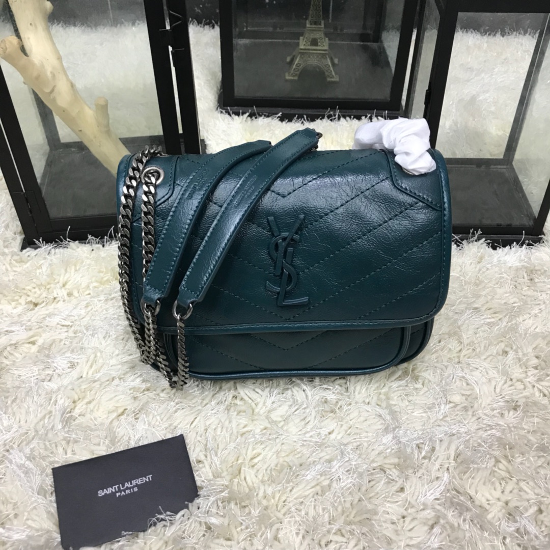 Y51 niki baby in lambskin leathe dark teal 5330371 22 x 16.5 x 12 cm