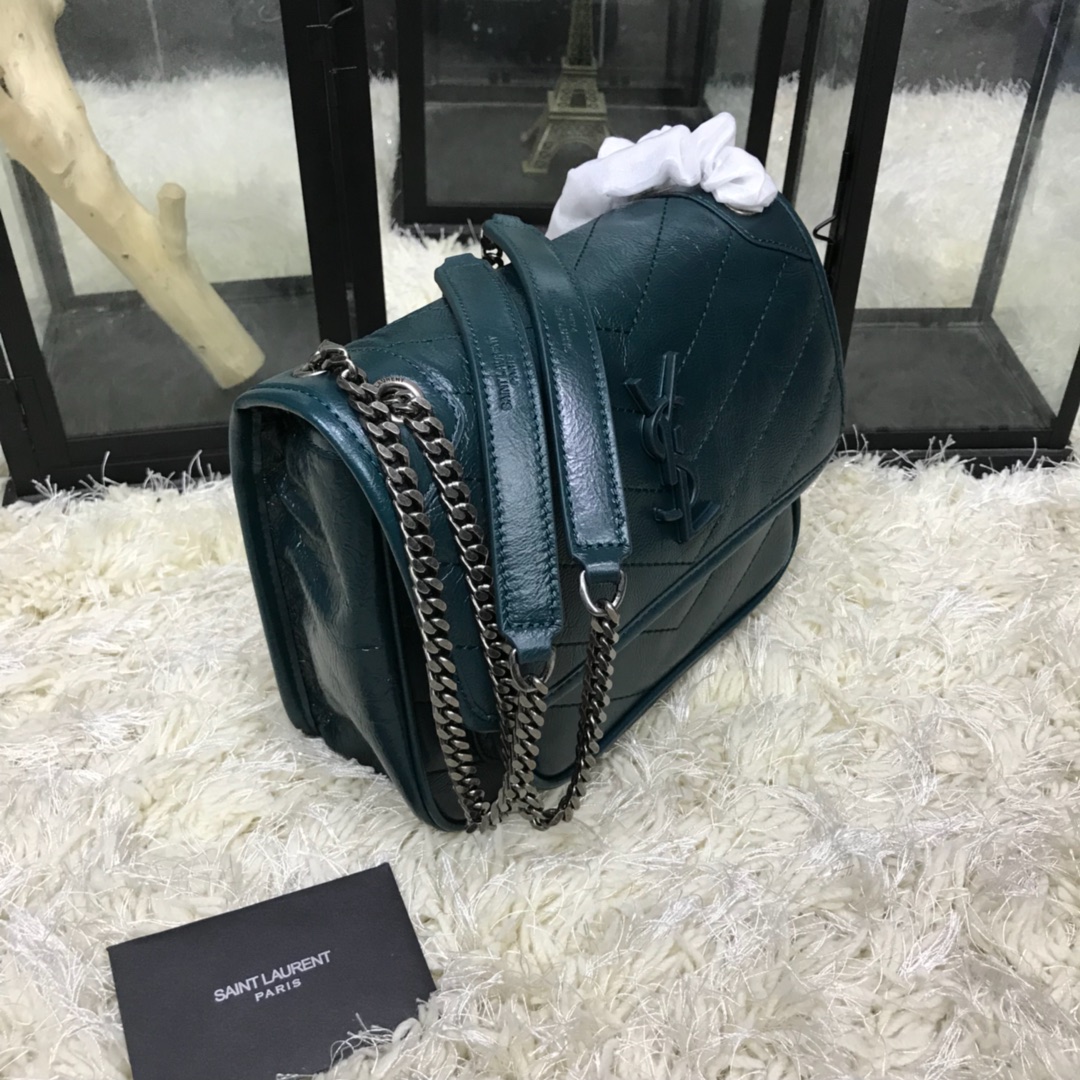 Y51 niki baby in lambskin leathe dark teal 5330371 22 x 16.5 x 12 cm