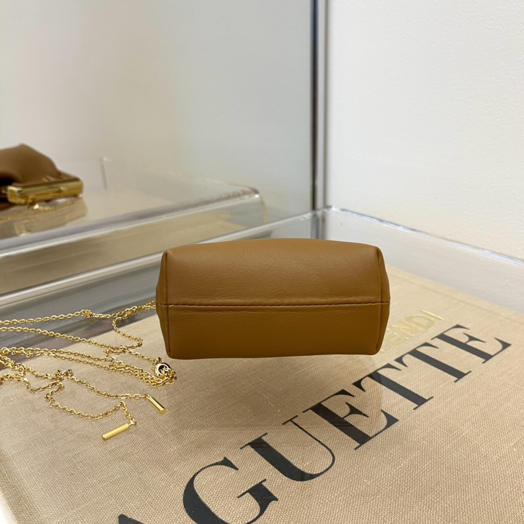 F**di nano first charm nappa leather brown 7as051 11.5 x 5.5 x 10 cm